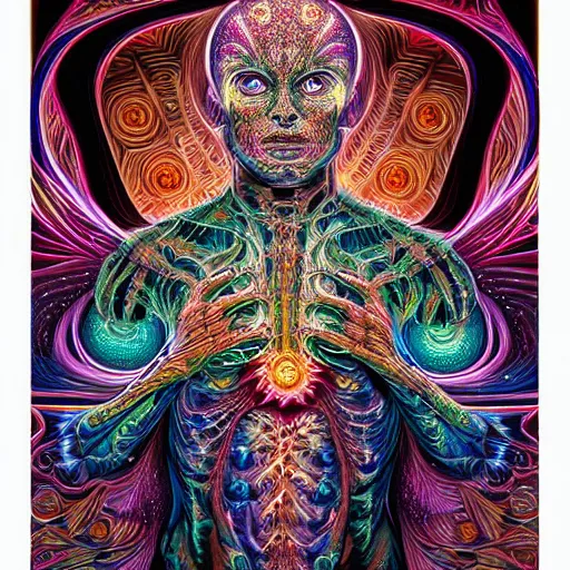 Prompt: a intricate ornate psychedelic image of a machine entity, digital art by alex grey, dan mumford, felix kelly, artgerm, psychedelic art, psychedelic, fractalism, fractals, artstation, detailed, art, hyper realism, hyper detailed, cgsociety, ue 5, hd, 3 d
