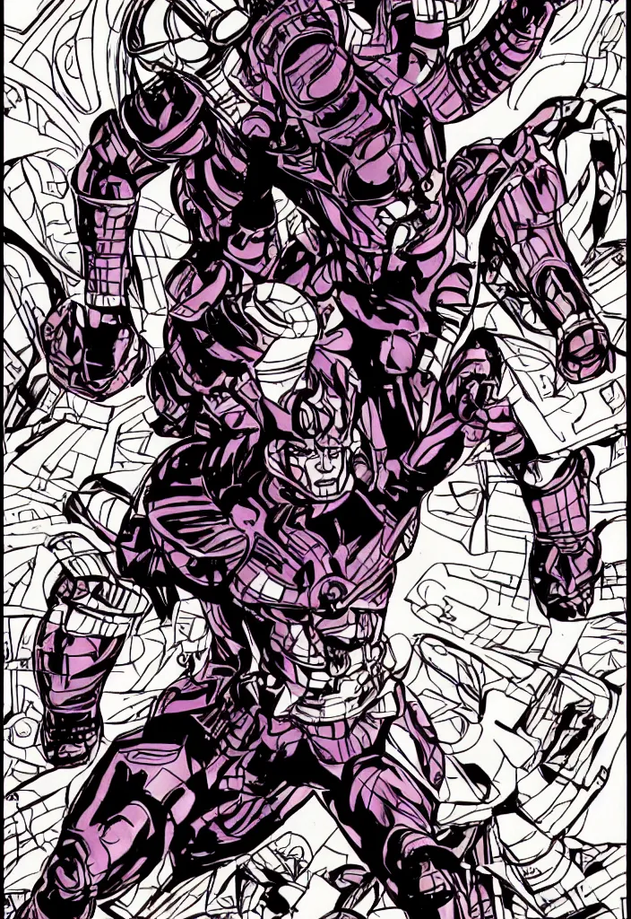 Image similar to Galactus, Jack Kirby, comic-book style drawing, dramatic lighting and pose