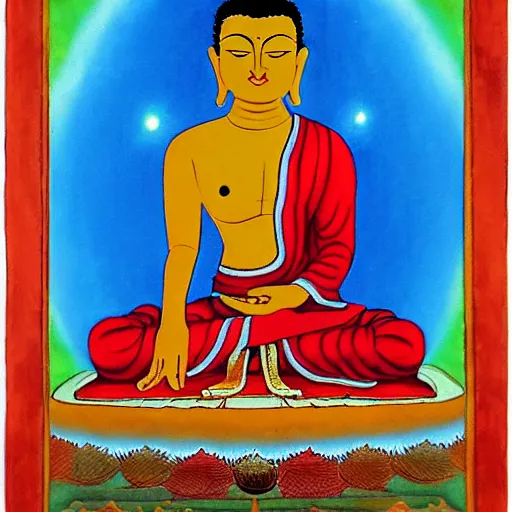 Prompt: The Buddha's enlightenment, Hindu art