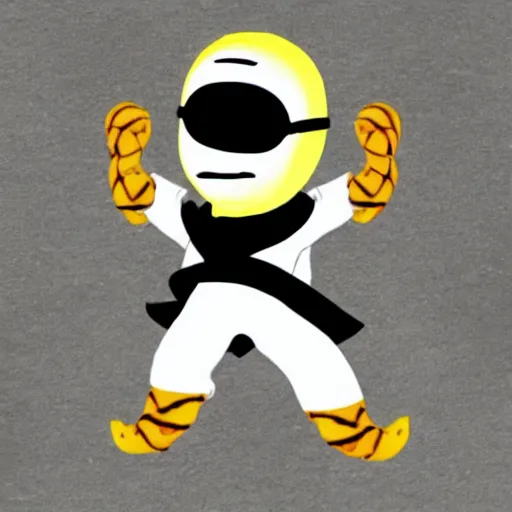 Image similar to a banana dressed as a ninja