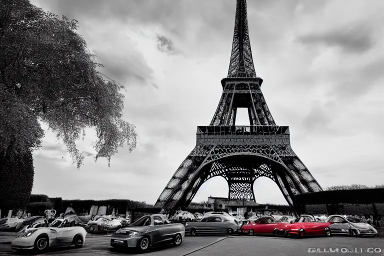 Image similar to the eiffel tower with as a car, cinematic photograph, car commercial photograph, amazing lighting, stunning,