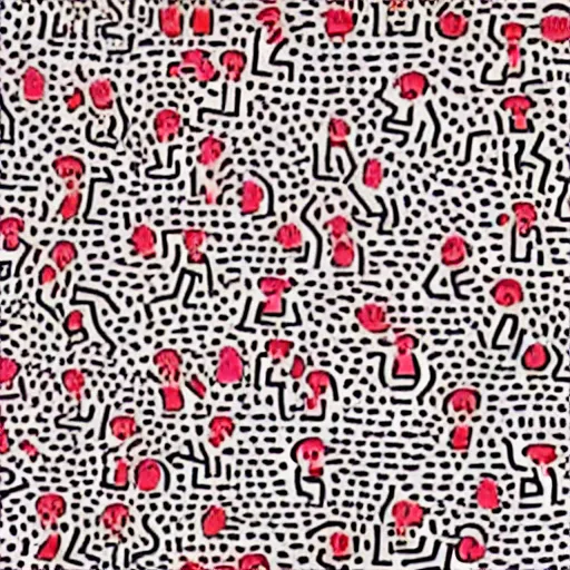 Image similar to whimsical jerry seinfeld wallpaper pattern, keith haring