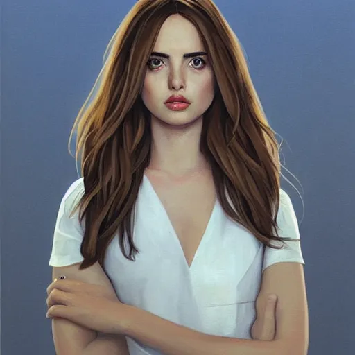 Image similar to artwork by Phil noto. Very very very beautiful Portrait of Ana de armas.