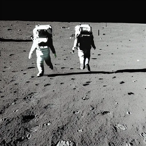 Prompt: a gay couple taking a stroll on the moon, with the earth showing in the pitch black sky