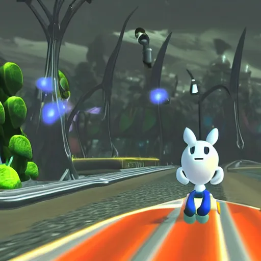 Image similar to hollow knight in mario kart, hd character model