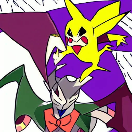 Prompt: “the joker as a Pokémon gym leader”