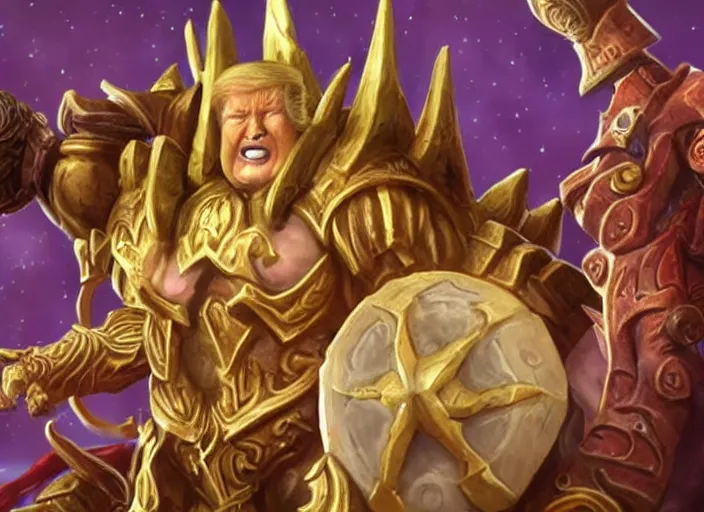 Image similar to donald trump as old god c'thun in world of warcraft