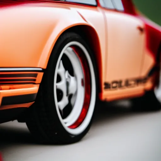 Image similar to close up photo of a porsche 9 1 1 9 6 4, cinematic, shallow dof, 3 5 mm, 4 k, macro