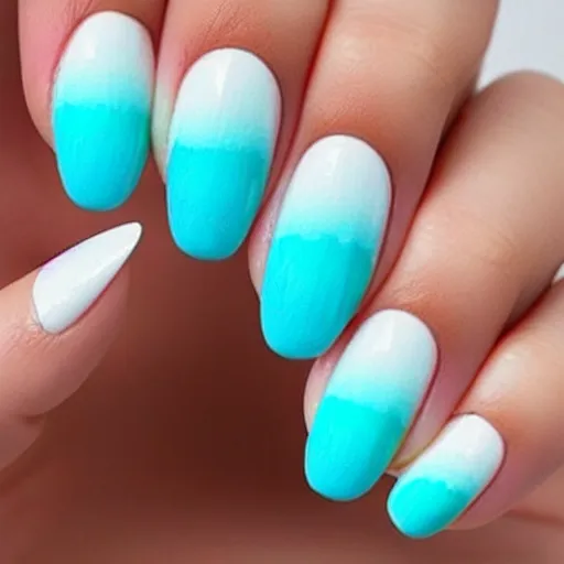 Image similar to Aesthetic Ombre Nail Art, Almond Shaped Nails