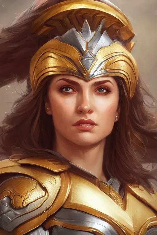 Image similar to amazon valkyrie athena, d & d, fantasy, portrait, highly detailed, headshot, digital painting, trending on artstation, concept art, sharp focus, illustration, art by artgerm and greg rutkowski and magali villeneuve