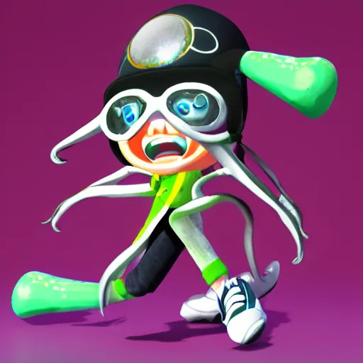 Prompt: 3 d render in the style of splatoon in the style of bayonetta