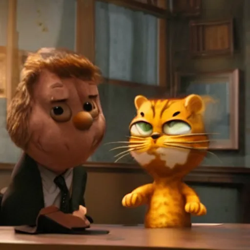 Prompt: garfield in avengers ( 2 0 1 2 )