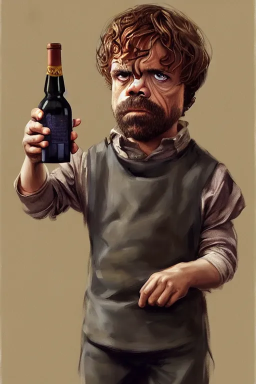 Image similar to tyrion lannister working in a winery, animation pixar style, by magali villeneuve, artgerm, jeremy lipkin and michael garmash, rob rey and kentaro miura style, golden ratio, trending on art station