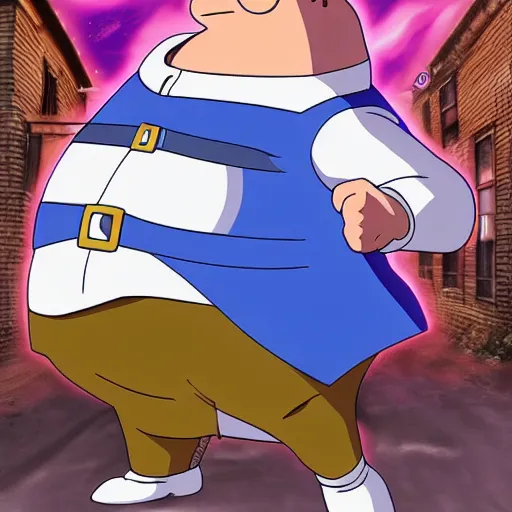 Prompt: Peter Griffin in Jojo Bizzare Adventure's, Peter Griffin is main character, Realistic, HDR, Jojo Art