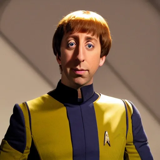 Prompt: Simon Helberg as neelix of star trek voyager