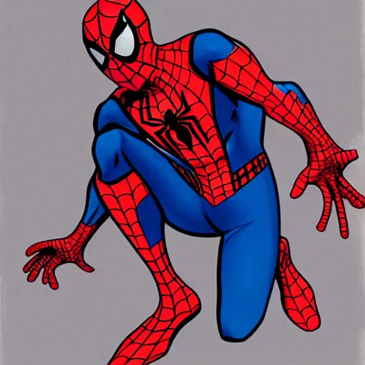 Image similar to spider - man drawn by quinton hoover,