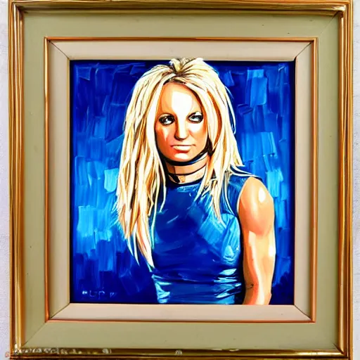 Image similar to palette knife oil painting of britney spears