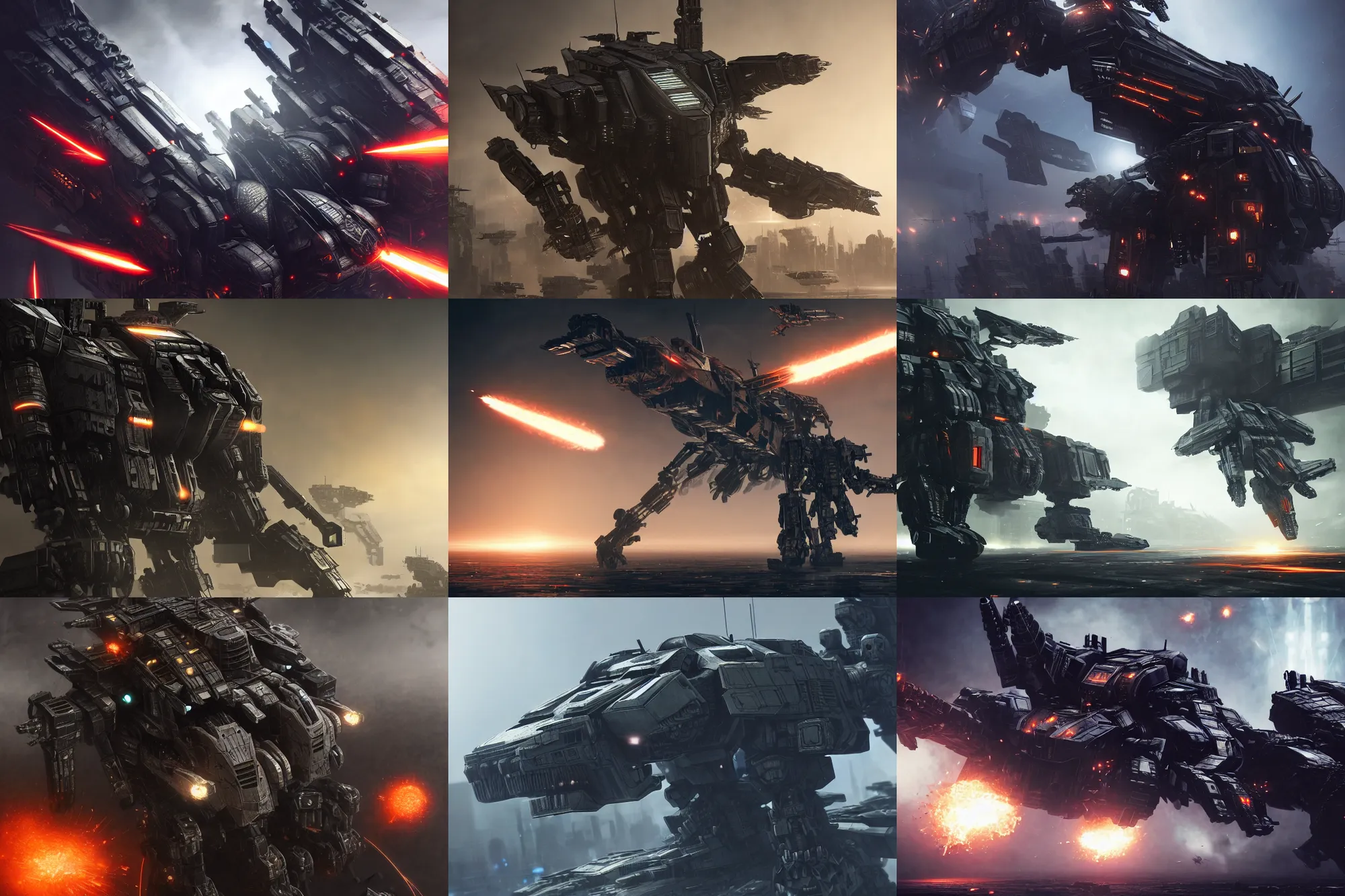 Prompt: armored core 4, fantasy, circuitry, explosion, dramatic, intricate, artstation, concept art, smooth, sharp focus, illustration, by john carpenter octane render