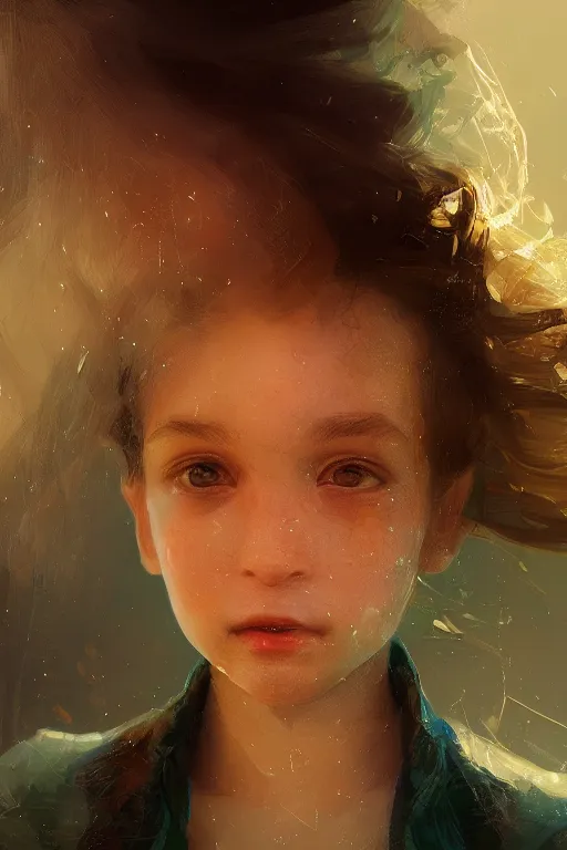 Image similar to Atlantis little girl, joyful, close-up portrait, intricate, elegant, volumetric lighting, scenery, digital painting, highly detailed, artstation, sharp focus, illustration, concept art, ruan jia, steve mccurry