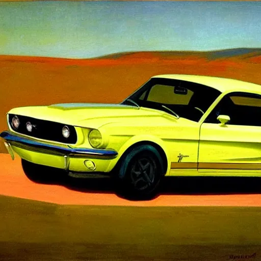 Image similar to Ford mustang by Edward hopper