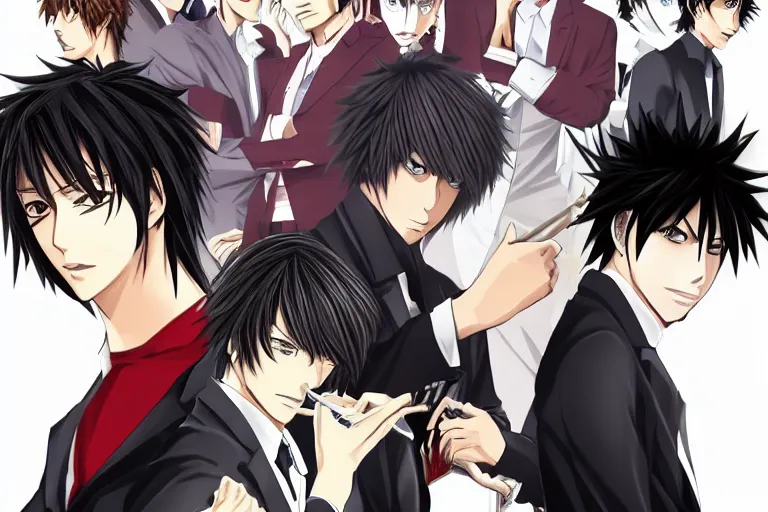 Image similar to twoAnime Handsome Man, opponent,Death Note