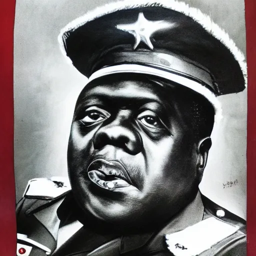 Image similar to a portrait of Idi Amin Dada in the spirit of Dadaism