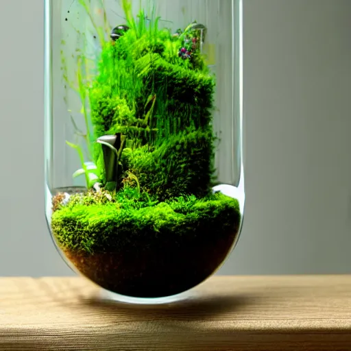 Image similar to moss terrarium, design award, beautiful, 4 k, bokeh