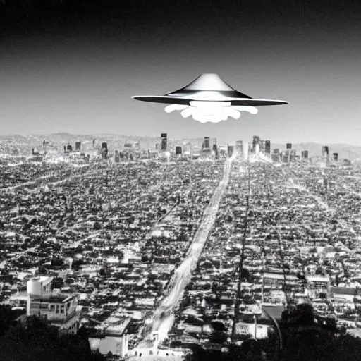 Image similar to A photo still of a ufo of Los Angeles