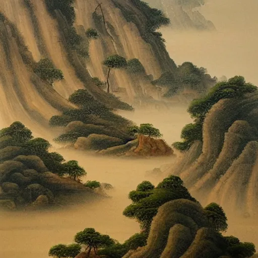 Prompt: landscape painting. Hao Liang.