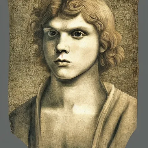 Image similar to evan peters by leonardo da vinci