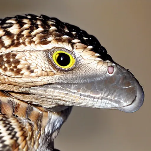 Image similar to hybrid animal of rattlesnake and falcon