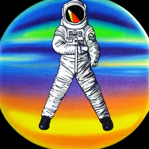 Image similar to rainbow cosmic astronaut