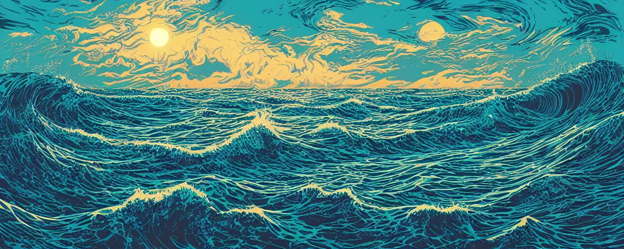 Image similar to the sea by dan mumford