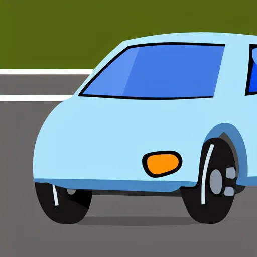 Image similar to An icon of a car in a flat design style, the car is gray and is shown from the front, the windshield is transparent, a light blue round circle is in the background