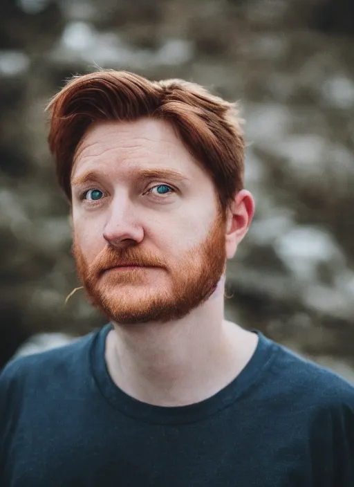 Image similar to portrait photo still of real life philip j fry, 8 k, 8 5 mm, f. 1 4