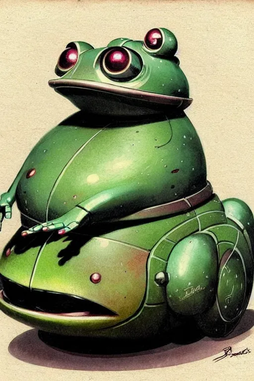 Prompt: ( ( ( ( ( 1 9 5 0 s retro future android robot fat robot frog wagon. muted colors., ) ) ) ) ) by jean - baptiste monge,!!!!!!!!!!!!!!!!!!!!!!!!!