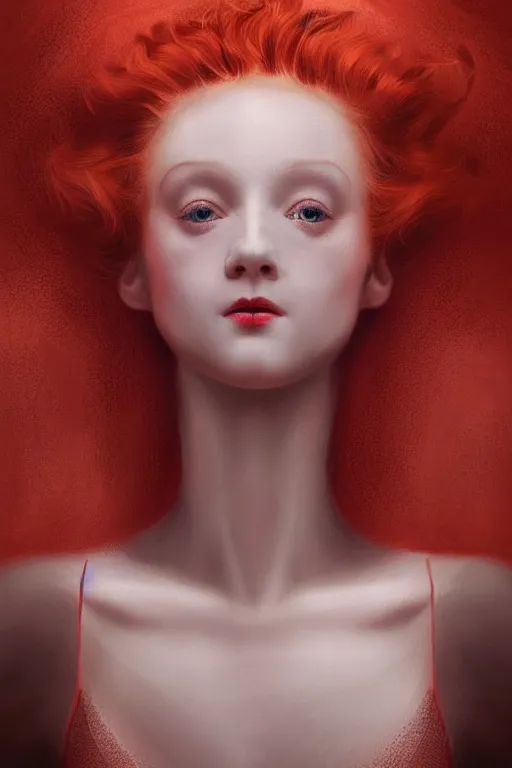 Image similar to hyperrealistic photography of a highly detailed and symmetrical gorgeous red head female ballerina in the style of vargas and wlop, highly detailed, face symmetry, masterpiece, award - winning, sharp focus, intricate concept art, ambient lighting, 8 k, artstation