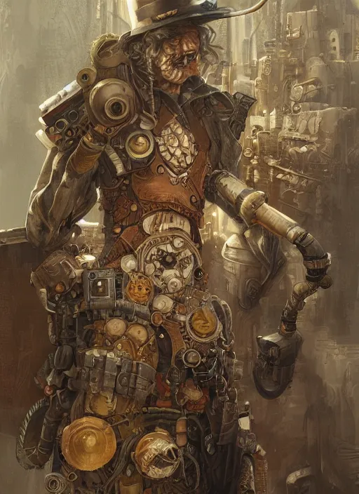 Image similar to high intricate painting of the sandman, dieselpunk, full shot, neil gaiman, maria panfilova, andrea savchenko, mike kime, ludovic plouffe, qi sheng luo, oliver cook, julian calle, eddie mendoza, trending on artstation