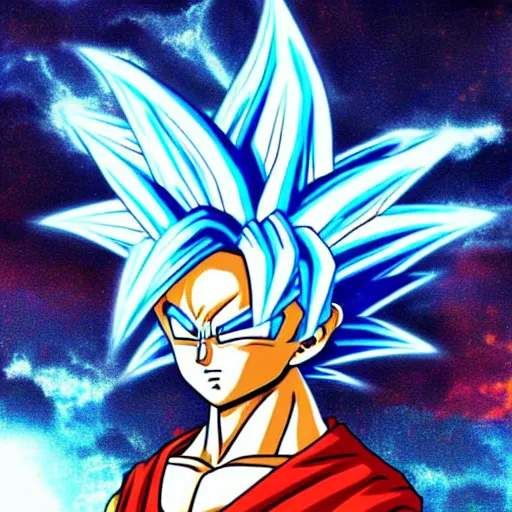 Prompt: super saiyan blue goku on an orange beanie, simple, photorealistic, photograph