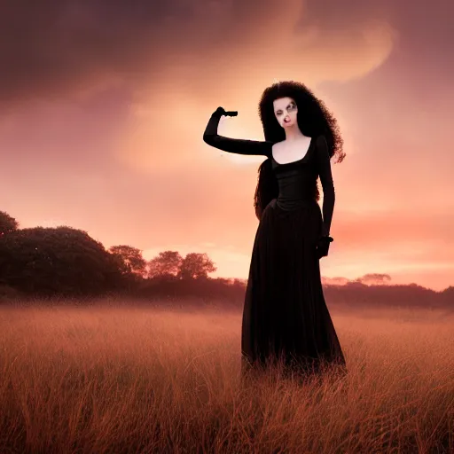 Image similar to photographic portrait of a stunningly beautiful goth renaissance female in soft dreamy light at sunset, contemporary fashion shoot, by edward robert hughes, annie leibovitz and steve mccurry, david lazar, jimmy nelsson, breathtaking, 8 k resolution, extremely detailed, beautiful, establishing shot, artistic, hyperrealistic, beautiful face, octane render