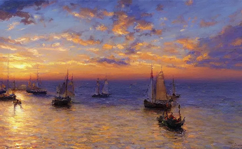 Image similar to “King’s Landing at sunset. By Konstantin Razumov, highly detailed”