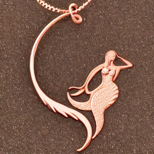 Prompt: fierce free spirited sensual mermaid, rose gold