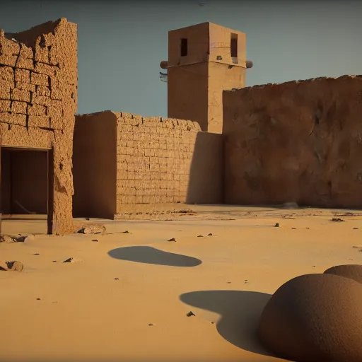 Image similar to timbuktu, octane render, unreal engine