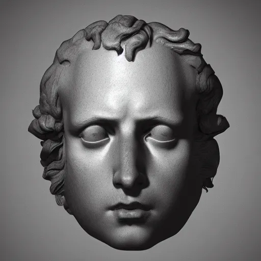 Image similar to the head of napoleon with the eyes staring at the camera, 3 d octane render.