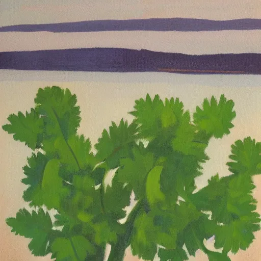 Prompt: parsley painted in the style of Alex Katz