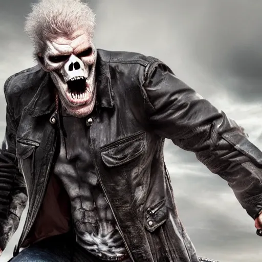 Prompt: Ron Perlman As Ghostrider hyper realistic 4K quality