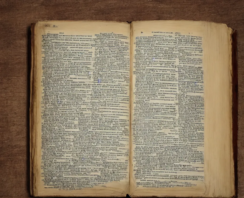 Image similar to a large dictionary - like book with evil escaping from it