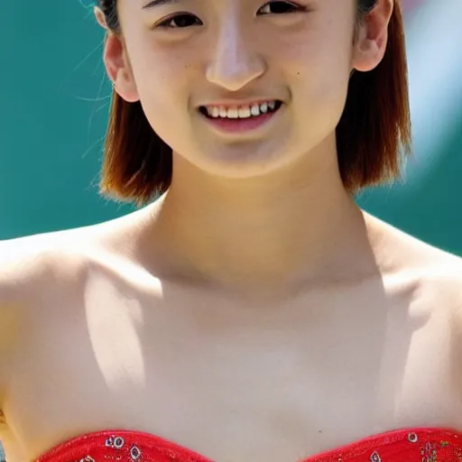 Prompt: close photo portrait of young japanese gabriella papadakis