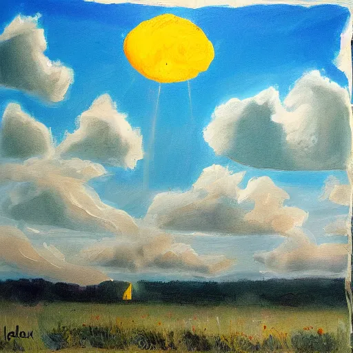 Prompt: where is the sun, painted by joe ford