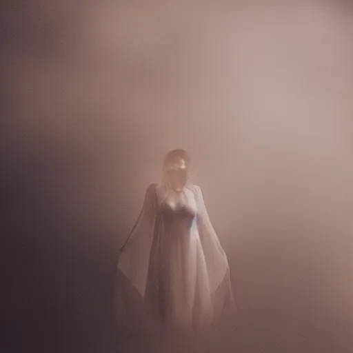 Prompt: “ euphoric woman floating in translucent clouds, psychic mist, beautiful ethereal ”